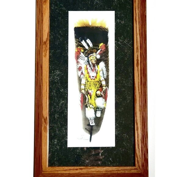 Native American Signed LE 4/200 Hopi Kachina Feather Painting Evans 18x10 HTF! - Picture 2 of 8